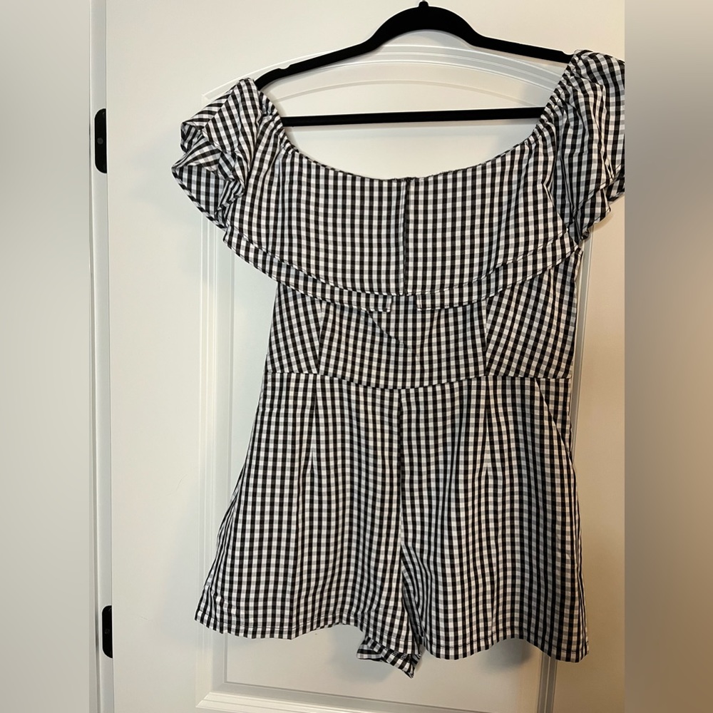 Kittenish Checkered Romper